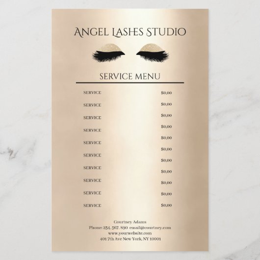 Makeup Artist Eyelash Extensions beidseitig Flyer (Hinten)