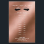 Makeup Artist Eyelash Extensions beidseitig Flyer<br><div class="desc">Maskenbildner-Kosmetiker- Eyelash Extensions-Flyer-Preisliste in Rose´-Goldfarben. Über " weiteres personalisieren" können Sie Schriftart, Farbe, Position etc. individuell wählen und verändern. Bei diesem Produkt werden keine Glitzerpartikel verwendet, Rose´-Gold ist nur der Farbton.</div>