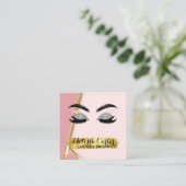 Makeup Artist Eyelash Extensions Lashes Brows Quadratische Visitenkarte (Stehend Vorderseite)