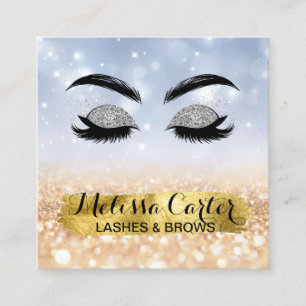 Makeup Artist Eyelash Extensions Lashes Brows Quadratische Visitenkarte