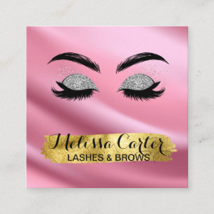 Makeup Artist Eyelash Extensions Lashes Brows Quadratische Visitenkarte