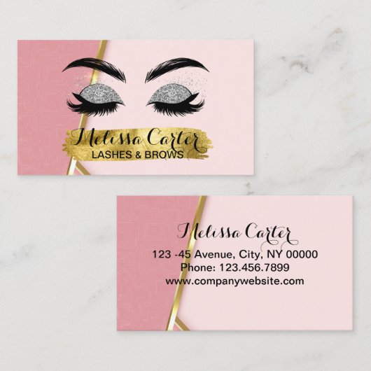 Makeup Artist Eyelash Extensions Lashes Brows Visitenkarte (Vorne/Hinten)