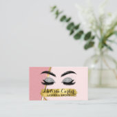 Makeup Artist Eyelash Extensions Lashes Brows Visitenkarte (Stehend Vorderseite)