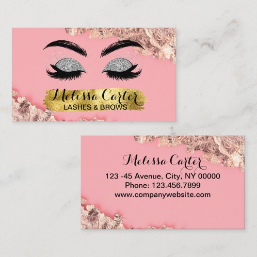 Makeup Artist Eyelash Extensions Lashes Brows Visitenkarte (Vorne/Hinten)