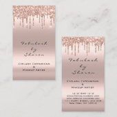 Makeup Artist Eyelash Eyelash Glitzer Tropfen Rose Visitenkarte (Vorne/Hinten)