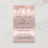 Makeup Artist Eyelash Eyelash Glitzer Tropfen Rose Visitenkarte (Rückseite)