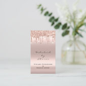 Makeup Artist Eyelash Eyelash Glitzer Tropfen Rose Visitenkarte (Stehend Vorderseite)