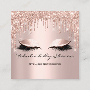 Makeup Artist Eyelash Eyelashes Tropfen Rose Quadratische Visitenkarte