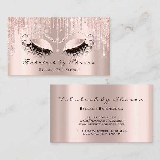 Makeup Artist Eyelash Funkelnd Eyes Glitzer String Visitenkarte (Vorne/Hinten)