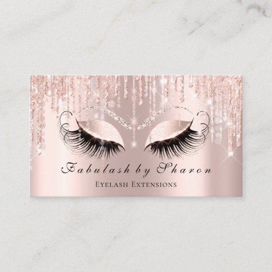 Makeup Artist Eyelash Funkelnd Eyes Glitzer String Visitenkarte (Vorderseite)