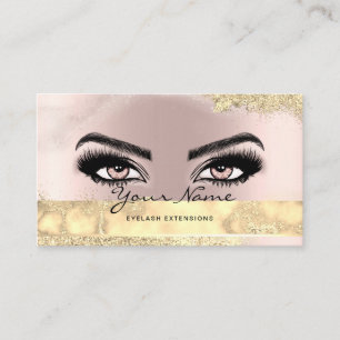 Makeup Artist Eyelash Glam Glitzer Rose Gold Visitenkarte