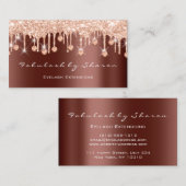 Makeup Artist Eyelash Glitzer Tropfen Brown Copper Visitenkarte (Vorne/Hinten)