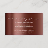 Makeup Artist Eyelash Glitzer Tropfen Brown Copper Visitenkarte (Rückseite)