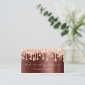 Makeup Artist Eyelash Glitzer Tropfen Brown Copper Visitenkarte (Stehend Vorderseite)