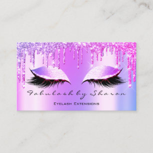 Makeup Artist Eyelash Glitzer Tropfen Rosa Visitenkarte