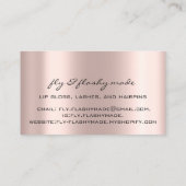Makeup Artist Eyelash Glitzer Tropfen Rose Augen Visitenkarte (Rückseite)