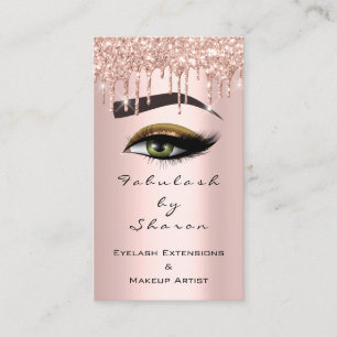 Makeup Artist Eyelash Glitzer Tropfen Rose Brown Visitenkarte
