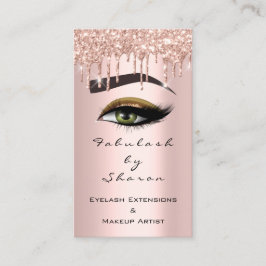Makeup Artist Eyelash Glitzer Tropfen Rose Brows Visitenkarte