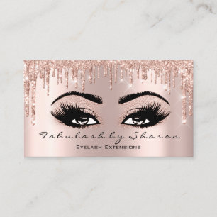 Makeup Artist Eyelash Glitzer Tropfen Rose Gold Visitenkarte