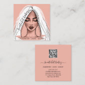 Makeup Artist Eyelash Haar Brows Lipno Quadratische Visitenkarte (Vorne/Hinten)