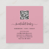 Makeup Artist Eyelash Haare Braut Rosa Lippen Quadratische Visitenkarte (Rückseite)