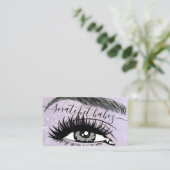 Makeup Artist Eyelash Hair Brows QR Code Lila Visitenkarte (Stehend Vorderseite)
