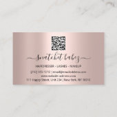 Makeup Artist Eyelash Hair Brows QR Code Logo Rose Visitenkarte (Rückseite)