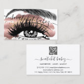 Makeup Artist Eyelash Hair Brows QR Code Paint Visitenkarte (Vorne/Hinten)