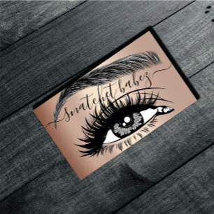 Makeup Artist Eyelash Hair Brows QR Code Rose Visitenkarte