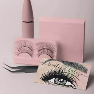 Makeup Artist Eyelash Hair Brows QR Logo Rose Visitenkarte