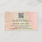 Makeup Artist Eyelash Hair Brows QR Logo Rose Visitenkarte (Rückseite)