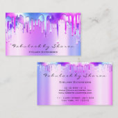 Makeup Artist Eyelash Holograph Tropfens Blue Pink Visitenkarte (Vorne/Hinten)