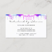 Makeup Artist Eyelash Holograph Tropfens White Visitenkarte (Rückseite)
