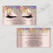 Makeup Artist Eyelash Lash Glitzer Rose Holograp Visitenkarte (Vorne/Hinten)