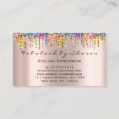 Makeup Artist Eyelash Lash Glitzer Rose Holograp Visitenkarte (Rückseite)