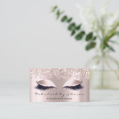 Makeup Artist Eyelash Lash Gray Rose Confetti Rose Visitenkarte (Stehend Vorderseite)