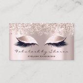 Makeup Artist Eyelash Lash Gray Rose Confetti Rose Visitenkarte (Vorderseite)