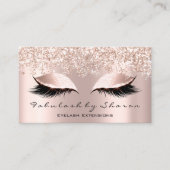 Makeup Artist Eyelash Lashes Glitzer Confetti Rose Visitenkarte (Vorderseite)