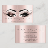Makeup Artist Eyelash Lashes Glitzer Rose Visitenkarte (Vorne/Hinten)