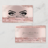 Makeup Artist Eyelash Lashes Glitzer Rose Visitenkarte (Vorne/Hinten)