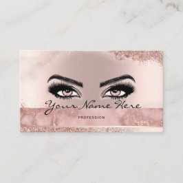 Makeup Artist Eyelash Lashes Glitzer Rose Visitenkarte