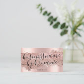 Makeup Artist Eyelash Lashes Glitzer Script Rose Visitenkarte (Stehend Vorderseite)