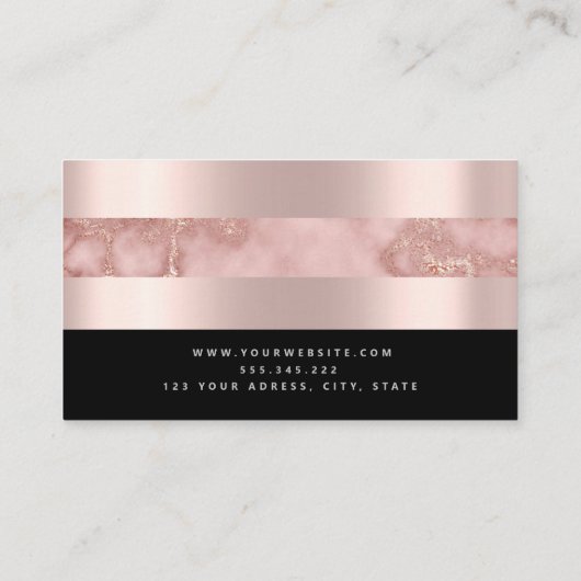 Makeup Artist Eyelash Lashes Glitzer Script Rose Visitenkarte (Rückseite)