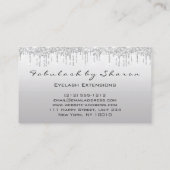 Makeup Artist Eyelash Lashes Glitzer Tropfen Grau Visitenkarte (Rückseite)