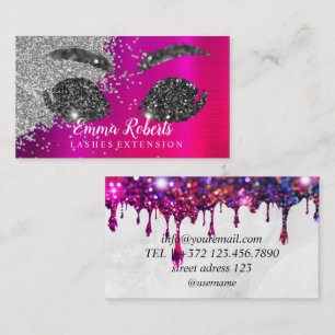 Makeup Artist Eyelash Lashes Glitzer Tropfen Marmo Visitenkarte