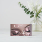 Makeup Artist Eyelash Lashes Glitzer Tropfen Marmo Visitenkarte (Stehend Vorderseite)