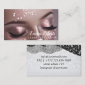 Makeup Artist Eyelash Lashes Glitzer Tropfen Marmo Visitenkarte (Vorne/Hinten)