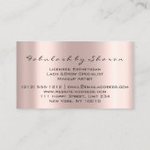 Makeup Artist Eyelash Lashes Glitzer Tropfen pink Visitenkarte (Rückseite)