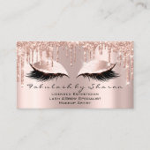 Makeup Artist Eyelash Lashes Glitzer Tropfen pink Visitenkarte (Vorderseite)