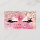 Makeup Artist Eyelash Lashes Glitzer Tropfen Pink Visitenkarte (Vorderseite)